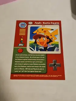 Pokemon Topps TV Animation Edition TV1 Ash Ketchum Green Label LP - Image 2