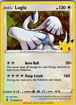 Lugia Holo Rare Celebrations 022/025 NM - Pokemon TCG - Image 1