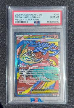 2026 POKEMON ASC EN-ASCENDED HEROES MEGA ATTACK RARE MEGA HAWLUCHA EX PSA 10 - Image 1