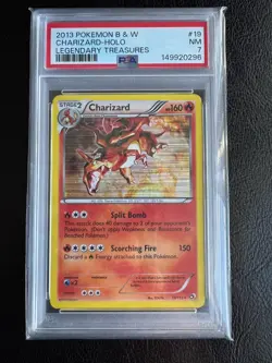 2013 Pokemon B&W Charizard Holo Legendary Treasures PSA 7 - Image 1
