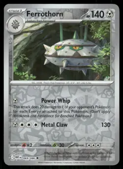 Ferrothorn 069/086 Uncommon White Flare Pokemon Reverse Holo Near Mint - Image 1