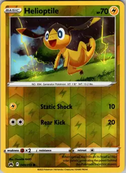 Helioptile Reverse Holo Common Crown Zenith 049/159 NM - Pokemon TCG - Image 1