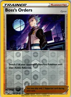 Boss's Orders Reverse Holo Rare SWSH09: Brilliant Stars 132/172 NM - Pokemon TCG - Image 1