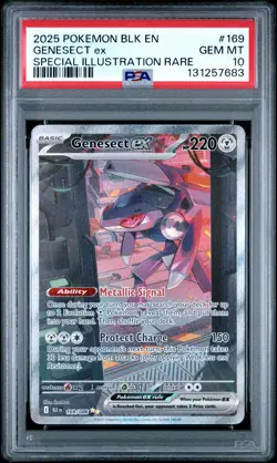 2025 POKEMON BLK EN-BLACK BOLT SPECIAL ILLUSTRATION RARE #169 GENESECT EX PSA 10 - Image 1