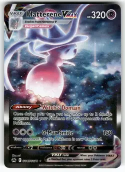 Hatterene VMAX GG47/GG70 Holo VMAX Rare Crown Zenith Galarian Gallery Pokemon NM - Image 1