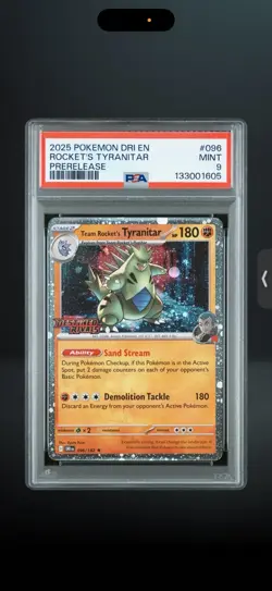 Rocket's Tyranitar 2025 Pokemon Destined Rivals #096 PSA 9 MINT - Image 1