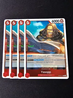4x OP09-013 Yasopp R Playset - One Piece Card Game TCG - English - Image 1