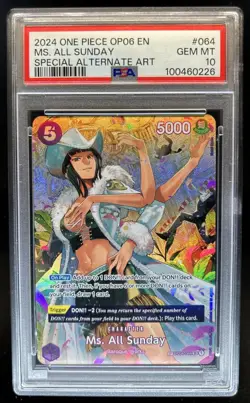 2023 One Piece Ms. All Sunday Super Rare Special Alt Art #OP04-064 PSA 10 - Image 1