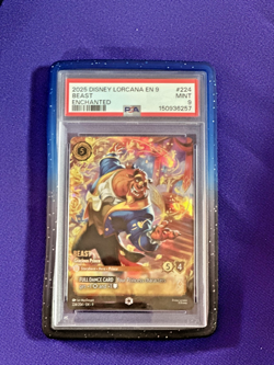 2025 DISNEY LORCANA EN 9-FABLED ENCHANTED #224 BEAST - GRACIOUS PRINCE PSA 9 - Image 1