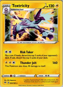 Toxtricity Holo Rare SWSH03: Darkness Ablaze 063/189 NM - Pokemon TCG - Image 1