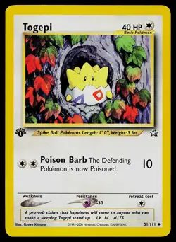 Pokemon Card - Togepi Neo Genesis 51/111 1st Edition Uncommon - Image 1