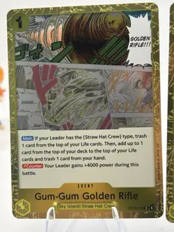 Bandai One Piece Card Game Gum-Gum Golden Rifle OP15-116 Foil Event x3 - Image 2