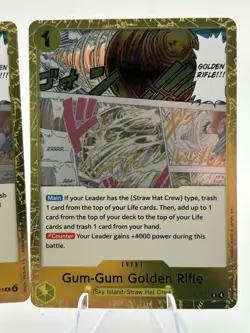 Bandai One Piece Card Game Gum-Gum Golden Rifle OP15-116 Foil Event x3 - Image 3