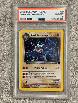 PSA 8 Dark Machamp Holo 10/82 Team Rocket 2000 Pokemon Card - Image 1
