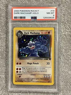 PSA 8 Dark Machamp Holo 10/82 Team Rocket 2000 Pokemon Card - Image 2