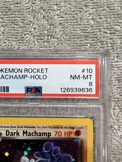 PSA 8 Dark Machamp Holo 10/82 Team Rocket 2000 Pokemon Card - Image 3