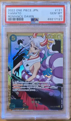 Yamato SEC Romance Dawn One Piece Card Game OP01-121, Japanese PSA 10 Gem - Image 1
