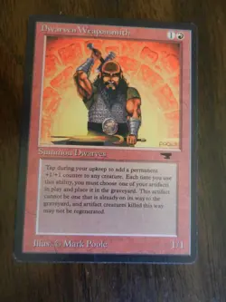 MTG - Dwarven Weaponsmith - Antiquities - Light Play - Uncommon - Image 1