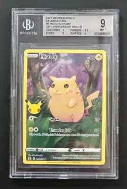 Pokemon Pikachu 005/025 Celebrations Holo - Beckett 9 Mint - Image 1