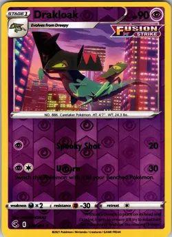 Drakloak Reverse Holo Uncommon SWSH08: Fusion Strike 129/264 NM - Pokemon TCG - Image 1
