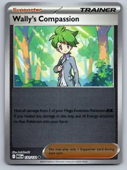 WALLY'S COMPASSION 132/132 REVERSE HOLO UC POKEMON MEGA EVOLUTION NM/M - Image 1