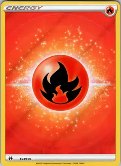 Fire Energy (Texture Full Art) Ultra Rare Crown Zenith 153/159 NM - Pokemon TCG - Image 1