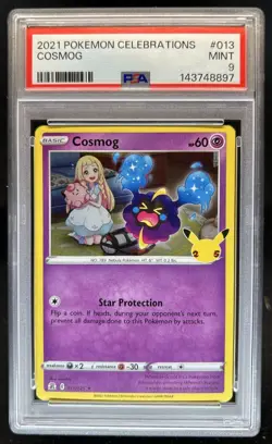 2021 Pokemon SWSH Celebrations Cosmog #013/025 PSA 9 - Image 1