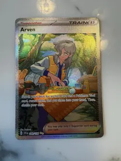 Pokemon TCG Scarlet & Violet Arven Trainer 249/198 Hyper Rare - Image 1
