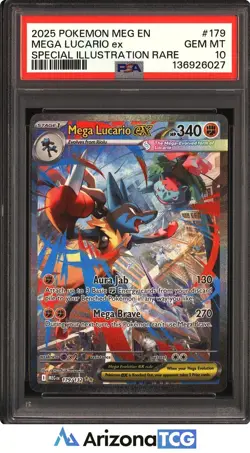 Pokemon 2025 Mega Lucario ex 179/132 SIR Mega Evolution GEM MINT PSA 10 - Image 1