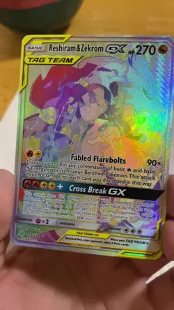 Reshiram & Zekrom GX Rainbow Pokemon Cosmic Eclipse 259/236 - Image 2