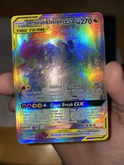 Reshiram & Zekrom GX Rainbow Pokemon Cosmic Eclipse 259/236 - Image 3