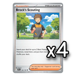 4x REVERSE HOLO Brock's Scouting 146/159 Journey Together Pokemon Playset x4 - Image 1