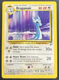 Pokemon Dragonair 22/130 Base Set 2 LP - Image 1