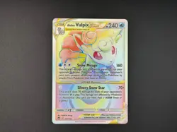 Pokemon TCG Alolan Vulpix VSTAR Rainbow Silver Tempest 197/195 - Image 1