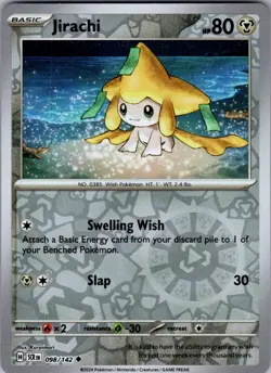 Jirachi 98/142 Uncommon Stellar Crown Pokemon Reverse Holo Near Mint - Image 1