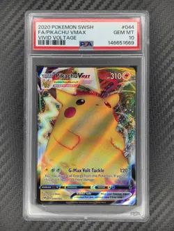 PSA 10 Pikachu VMAX #044/185 2020 Pokemon SWSH Vivid Voltage GEM MINT - Image 4