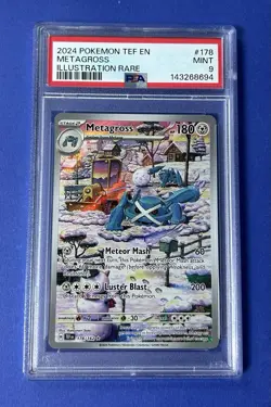 2024 Pokemon TEF EN Metagross Illustration Rare #178 PSA 9 MINT - Image 1