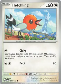 Fletchling 066/088 Common Perfect Order Pokemon Near Mint - Image 1
