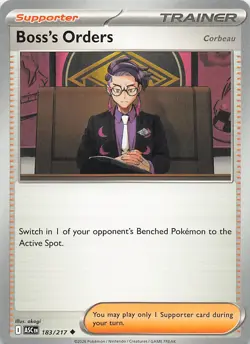 Boss's Orders [Corbeau] 183/217 Uncommon ME: Ascended Heroes Pokemon Near Mint - Image 1