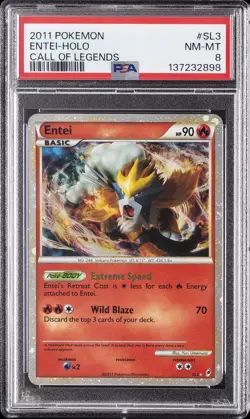 2011 POKEMON CALL OF LEGENDS #SL3 ENTEI-HOLO PSA 8 - Image 1