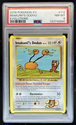 2016 Pokemon XY Evolutions ImakuniU's Doduo #112/108 PSA 8 - Image 1