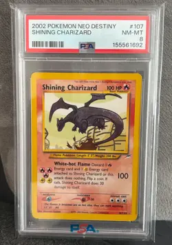 2002 POKEMON NEO DESTINY #107 SHINING CHARIZARD PSA 8 - Image 1