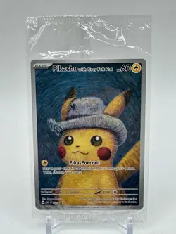 2023 Pokemon X Van Gogh Pikachu With Grey Felt Hat Black Star Promo #085 - Image 3
