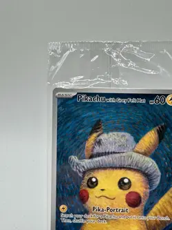 2023 Pokemon X Van Gogh Pikachu With Grey Felt Hat Black Star Promo #085 - Image 4