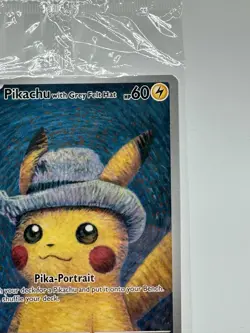 2023 Pokemon X Van Gogh Pikachu With Grey Felt Hat Black Star Promo #085 - Image 5