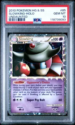 2010 POKEMON HEARTGOLD & SOULSILVER UNDAUNTED #85 SLOWKING-HOLO PSA 10 - Image 1