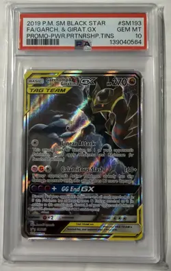Pokemon Garchomp & Giratina GX TAG TEAM SM193 SM Black Star Promo PSA 10 - Image 1