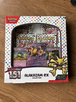 Pokemon Scarlet & Violet 151 Alakazam ex Collection Box 3 Promos 4 Boosters - Image 1