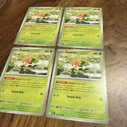 4x Shaymin - 010/182 - SV10: Destined Rivals (DRI) Pokemon Playset x4 - Image 1