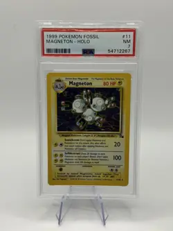 1999 POKEMON FOSSIL #11 MAGNETON-HOLO PSA 7 - Image 1